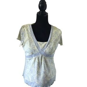 JH Collectables Yellow V Neck Blouse Size Large P